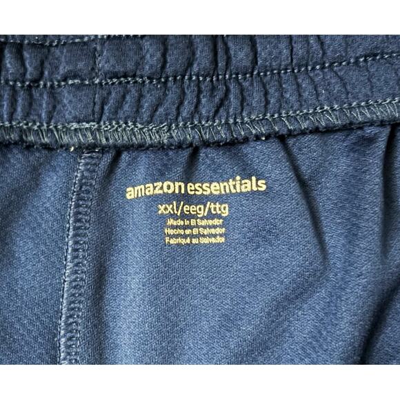 Amazon Essentials Navy Blue Elastic Shorts Drawstring Mens Size XXL - Picture 2 of 6